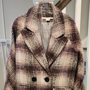 Veronica Beard Deena Dicky Plaid Peacoat